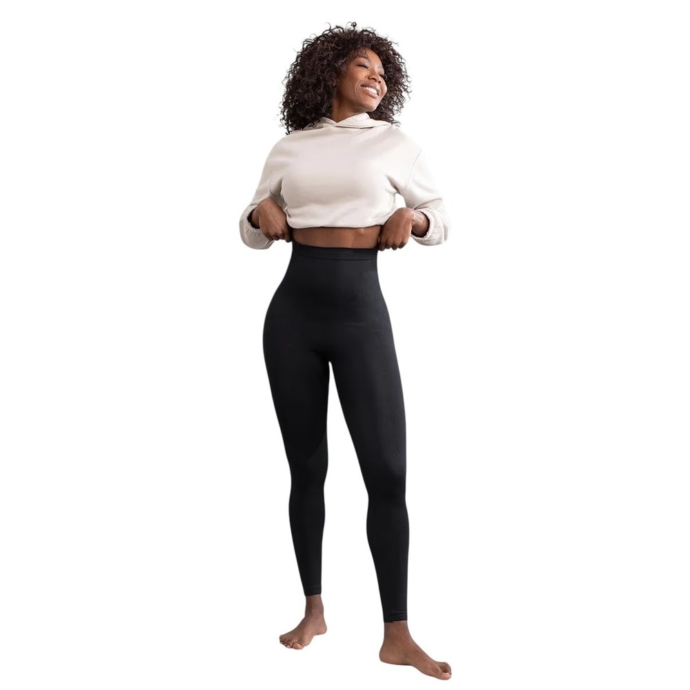 Shapermint‎ Medium Shapewear Leggings Shaping Seamless Black Tummy Thighs 585